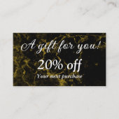 Schwarz-Gold-Marmor Rabattkarte (Vorderseite)