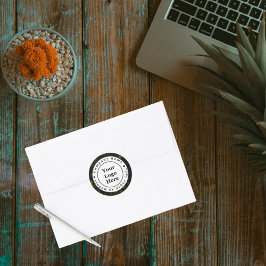 Schwarz-Gold-Marmor Runder Aufkleber