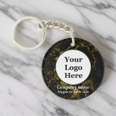 Schwarz-Gold-Marmor Schlüsselanhänger