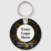 Schwarz-Gold-Marmor Schlüsselanhänger (Vorderseite)
