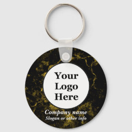 Schwarz-Gold-Marmor Schlüsselanhänger