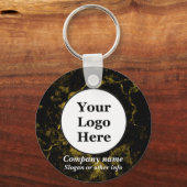 Schwarz-Gold-Marmor Schlüsselanhänger (Vorderseite)