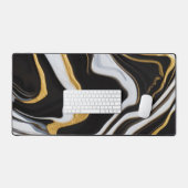 Schwarz-Gold-Marmor Schreibtischunterlage (Tastatur & Maus)