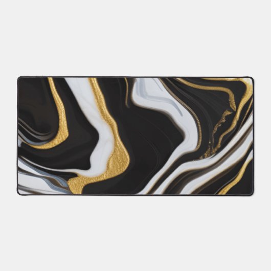 Schwarz-Gold-Marmor Schreibtischunterlage (Vorderseite)