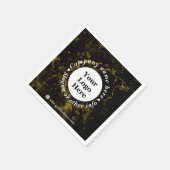 Schwarz-Gold-Marmor Serviette (Ecke)