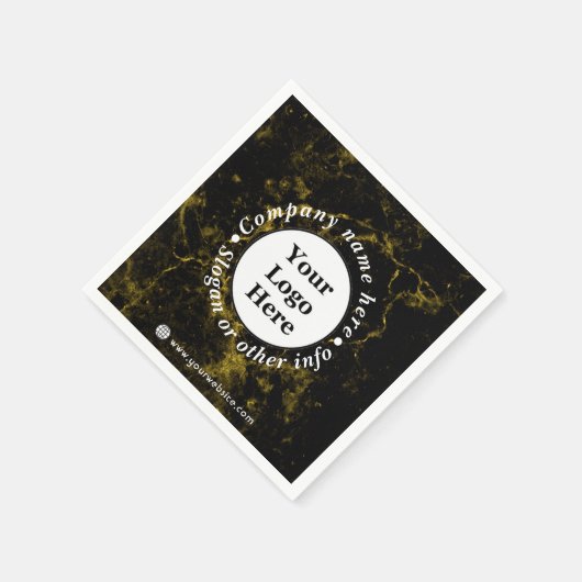 Schwarz-Gold-Marmor Serviette (Ecke)