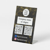 Schwarz-Gold-Marmor Sockelschild (Vorderseite)