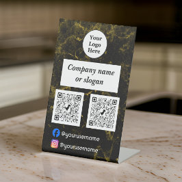 Schwarz-Gold-Marmor Sockelschild