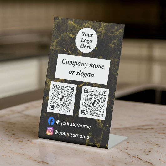 Schwarz-Gold-Marmor Sockelschild