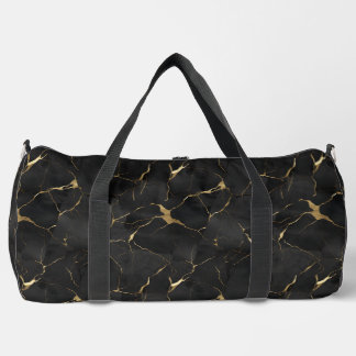 Schwarz-gold marmoriert duffle bag