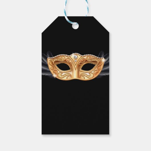Schwarz-Gold-Masquerade Geschenkanhänger (Rückseite)