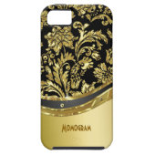 Schwarz-Gold-Metallic-Look mit Damasken Case-Mate iPhone Hülle (Rückseite)
