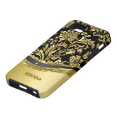 Schwarz-Gold-Metallic-Look mit Damasken Case-Mate iPhone Hülle (unten)