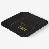Schwarz-Gold-Minimal für jedes Jahr Pappteller (Gewinkelt)