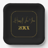 Schwarz-Gold-Minimal für jedes Jahr Pappteller (Vorderseite)