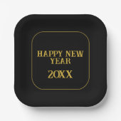 Schwarz-Gold-Minimal Pappteller (Vorderseite)