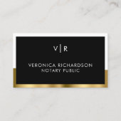 Schwarz & Gold Minimal Saubere Kontemporäre Luxus  Visitenkarte (Vorderseite)