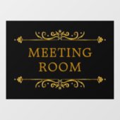 Schwarz-Gold-Minimal-Türklammer Fensteraufkleber (Blatt)