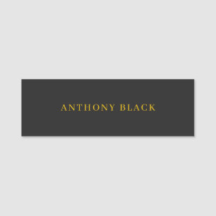 Schwarz & Gold Minimalistisch Elegant Eigenname Namensschild