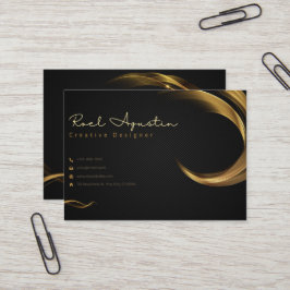 Schwarz-Gold-Minimalistische Designerkarte Visitenkarte