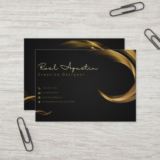Schwarz-Gold-Minimalistische Designerkarte Visitenkarte