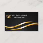 Schwarz/Gold Minimalistische elegante Visitenkarte (Vorderseite)