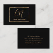 Schwarz/Gold Minimalistische Visitenkarte (Vorne/Hinten)