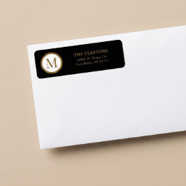 Schwarz-Gold-Mittelpunkt-Siegel-Monogramm