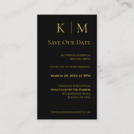 Schwarz-Gold-Modern-Save the Date- Visitenkarte