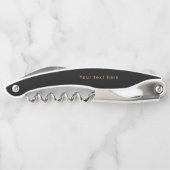 Schwarz/Gold Moderne, einfache personalisierte Mon Kellnermesser (Rückseite)