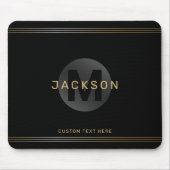 Schwarz/Gold Moderne, einfache personalisierte Mon Mousepad (Vorne)