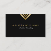 Schwarz & Gold Moderne geometrische Akzente Visitenkarte (Vorderseite)