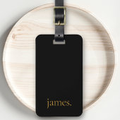 Schwarz & Gold Moderne Maskuline oder Frauenmonogr Gepäckanhänger