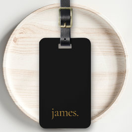 Schwarz & Gold Moderne Maskuline oder Frauenmonogr Gepäckanhänger