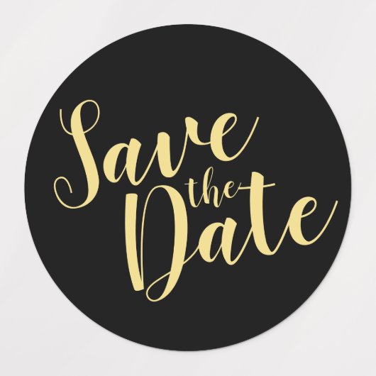 Schwarz&Gold Moderne SkriptWedding Save the Date Etiketten (Design 1)