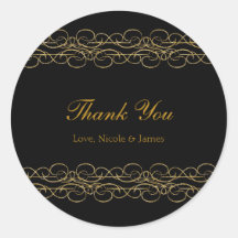 Schwarz & Gold Moderner Swirl Elegante