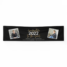 Schwarz + Gold, modernes Drehbuch, Multi-Foto-Absc