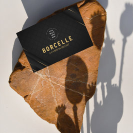 Schwarz & Gold Modernes Elegantes Visitenkarte