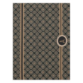 Schwarz & Gold Modernes, klassisches Monogramm-Mus Tischdecke (Vorderseite)