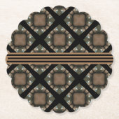 Schwarz & Gold Modernes, klassisches Monogramm-Mus Untersetzer (Vorderseite)