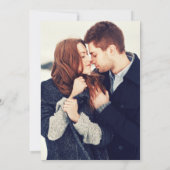 Schwarz-Gold Mongram Foto Winterhochzeit Einladung (Rückseite)