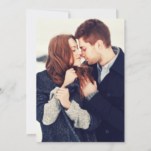 Schwarz-Gold Mongram Foto Winterhochzeit Einladung (Rückseite)