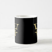 Schwarz-Gold-Monogramm | Elegantes Anfangsskript Kaffeetasse (Mittel)