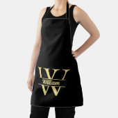 Schwarz-Gold-Monogramm | Elegantes Anfangsskript Schürze (InSitu)