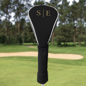 Schwarz-Gold-Monogramm Golf Headcover