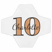 Schwarz-Gold-Monogramm-Initialnummer Fußball (Flach)