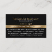 Schwarz-Gold-Monogramm-Luxus-Anwälte-Rechtsanwälte Visitenkarte (Rückseite)