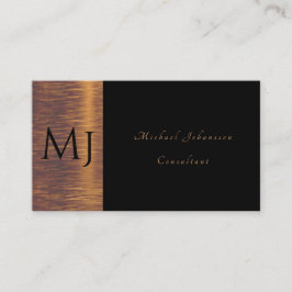 Schwarz-Gold-Monogramm-Minimalisten  Visitenkarte