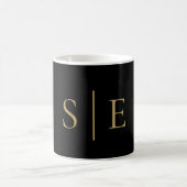 Schwarz-Gold-Monogramm Minimalistisch Kaffeetasse (Mittel)