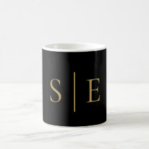 Schwarz-Gold-Monogramm Minimalistisch